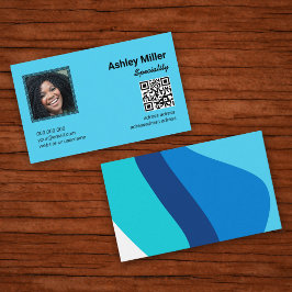 Tarjeta De Visita Fotografía de diseño en color del código QR