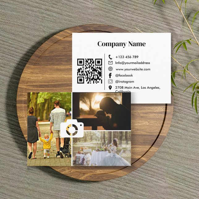 Tarjeta De Visita Fotografía de diseño fotográfico de código QR prof (Subido por el creador)