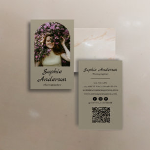 Tarjeta De Visita Fotografía de Escritura Caligráfica Minimalista y