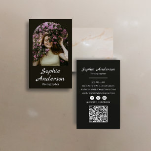 Tarjeta De Visita Fotografía de Escritura Caligráfica Minimalista y