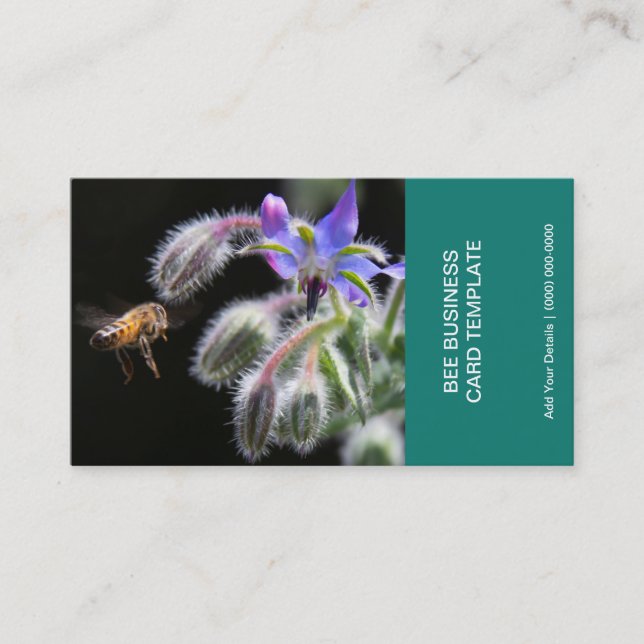 Tarjeta De Visita Fotografía de flores de hierba Abeja (Anverso)