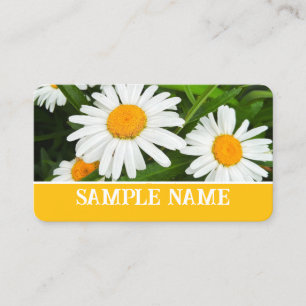 Tarjeta De Visita Fotografía de flores en color amarillo y blanco en