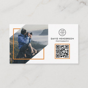 Tarjeta De Visita Fotografía de fotógrafo creativo Código Qr blanco