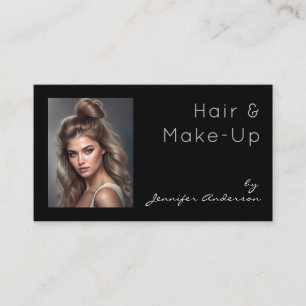 Tarjeta De Visita Fotografía de Hair Stylist Cosmetólogo Make-Up Wom
