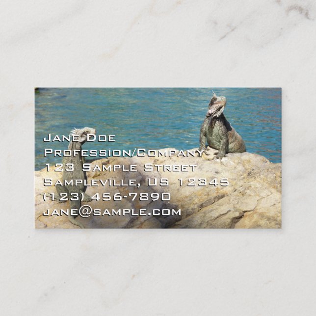Tarjeta De Visita Fotografía de Iguanas y Vida Silvestre Tropical (Anverso)
