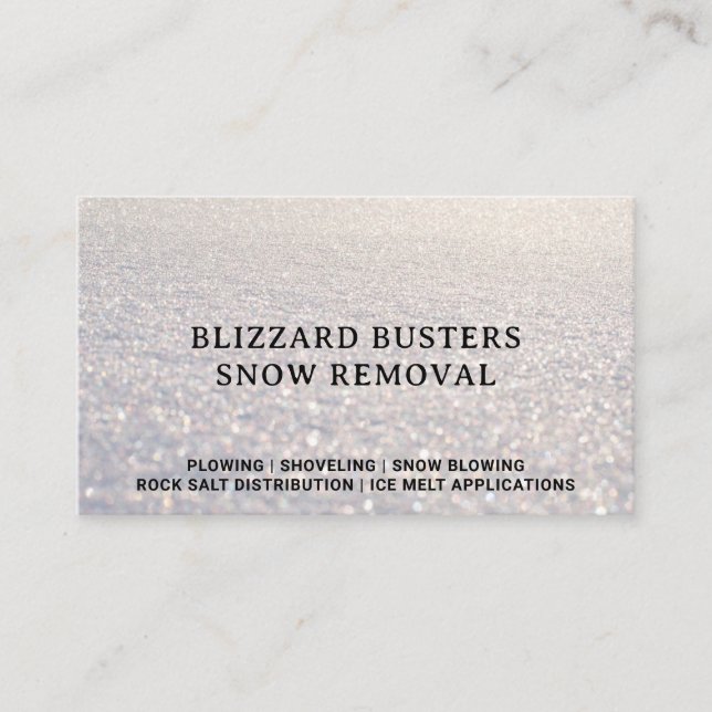 Tarjeta De Visita Fotografía de la empresa de eliminación de nieve e (Anverso)