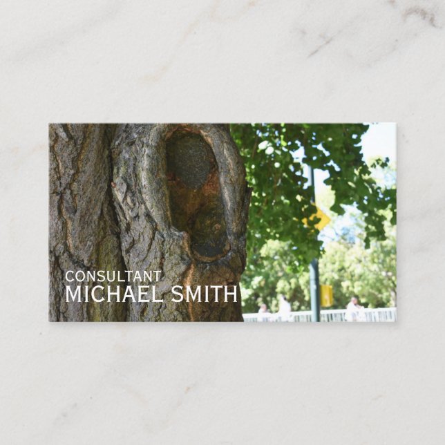 Tarjeta De Visita Fotografía de la naturaleza del tronco del árbol d (Anverso)