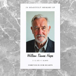 Tarjeta De Visita Fotografía de la Oración Funeral Moderna y Simple