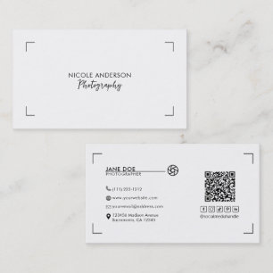 Tarjeta De Visita Fotografía de Logo Limpio Minimalista Moderno