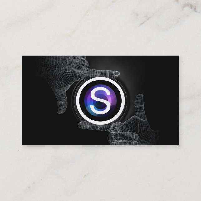 Tarjeta De Visita Fotografía de marco manual monograma profesional (Anverso)