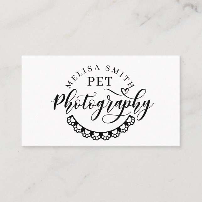 Tarjeta De Visita Fotografía de mascotas en forma de círculo (Anverso)