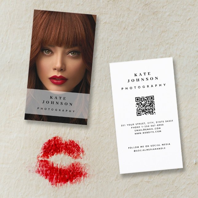 Tarjeta De Visita Fotografía de medios sociales modernos Código QR (Subido por el creador)