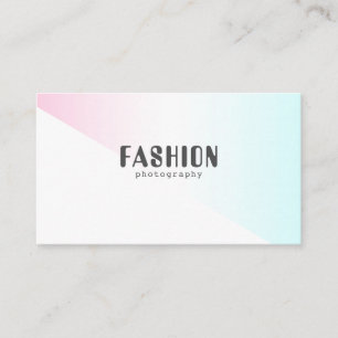 Tarjeta De Visita Fotografía de moda geométrica blanca y ombre