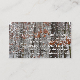 Tarjeta De Visita Fotografía de naturaleza invernal de robles cubier