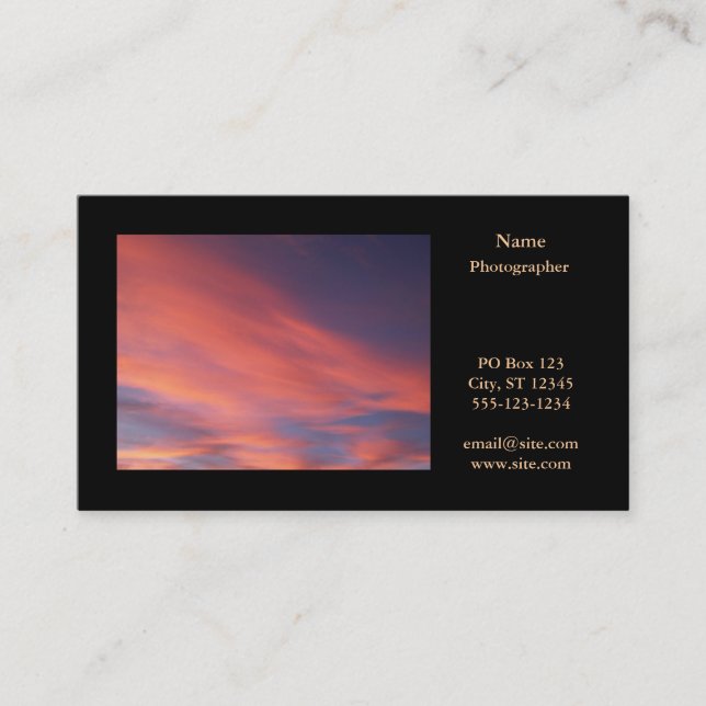 Tarjeta De Visita Fotografía de paisaje horizontal (Anverso)