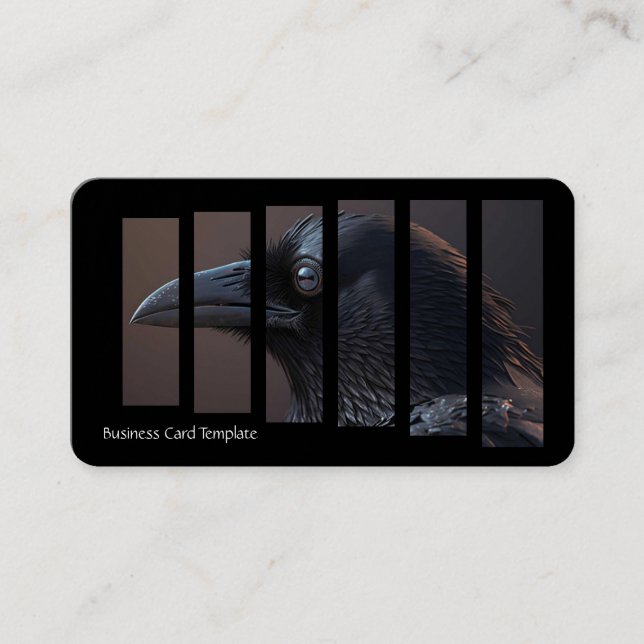 Tarjeta De Visita Fotografía de pájaro Crow o Raven (Anverso)
