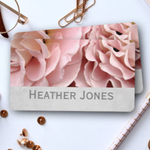 Tarjeta De Visita Fotografía de pétalos rosas de bonito rosa y flor