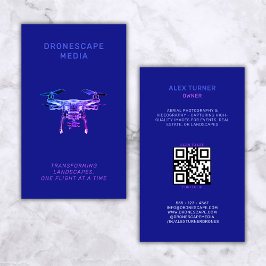 Tarjeta De Visita Fotografía de piloto de drones Código QR Negro mod