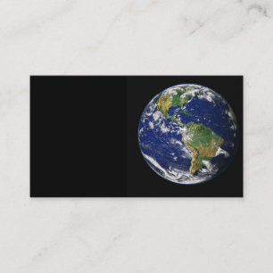 TARJETA DE VISITA FOTOGRAFÍA DE PLANET EARTH SPACE BLUS GREENS BLAC