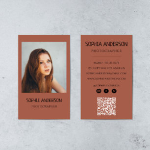 Tarjeta De Visita Fotografía de terracota con código QR