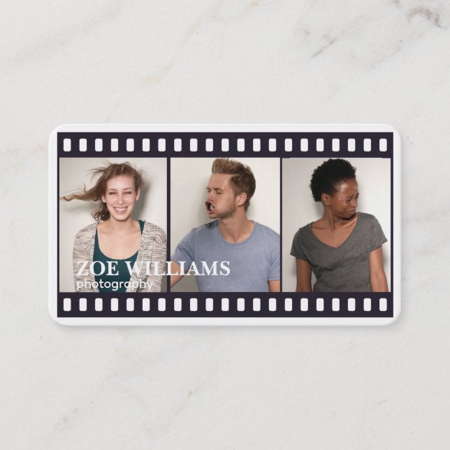 Tarjeta De Visita Fotografía de tiras de película de Booth (Anverso)