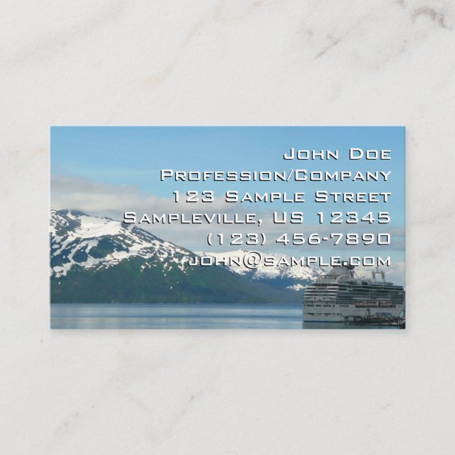 Tarjeta De Visita Fotografía de viajes de crucero en Alaska (Anverso)