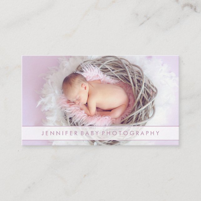 Tarjeta De Visita Fotografía del bebé recién nacido (Anverso)