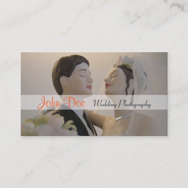Tarjeta De Visita Fotografía del boda de novia y del novio (Anverso)