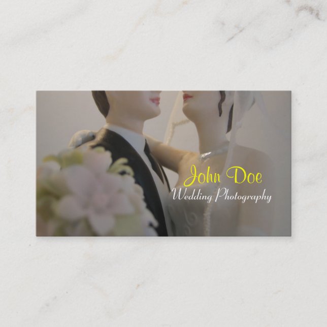 Tarjeta De Visita Fotografía del boda de novia y del novio (Anverso)