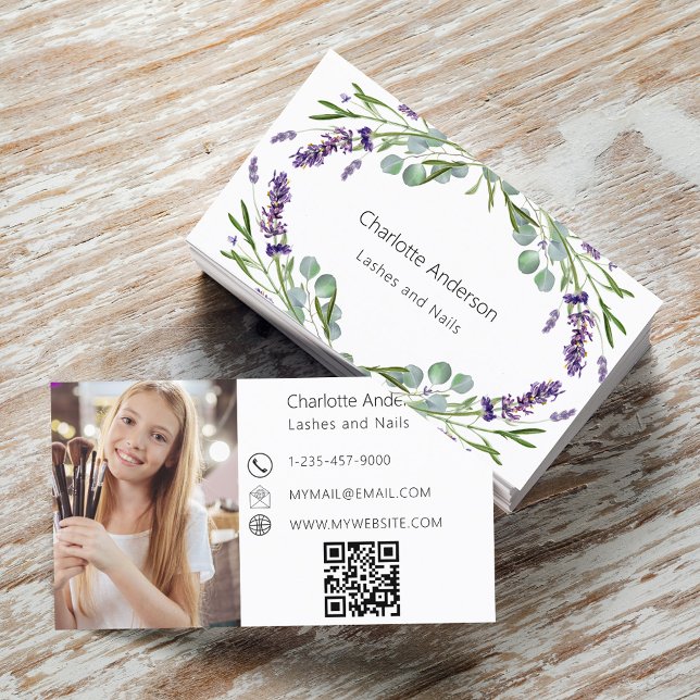 Tarjeta De Visita Fotografía del código QR de Lavender eucalipto ver (Subido por el creador)