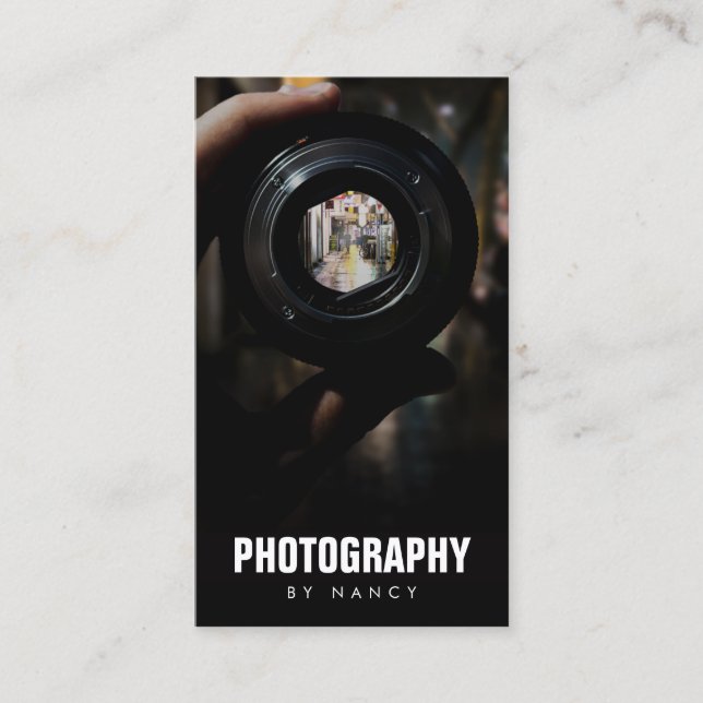 Tarjeta De Visita Fotografía del fotógrafo Código QR Foto (Anverso)