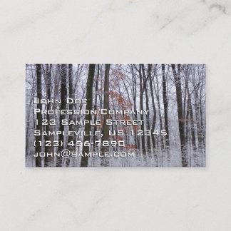 Tarjeta De Visita Fotografía del paisaje invernal de la nieve desech