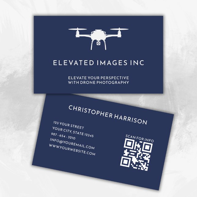 Tarjeta De Visita Fotografía del piloto de drones aéreos QR Código N (Subido por el creador)