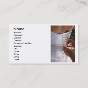 Tarjeta De Visita Fotografía del vestido de boda del cordón de la