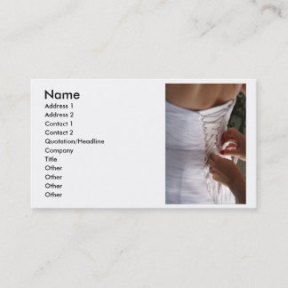 Tarjeta De Visita Fotografía del vestido de boda del cordón de la