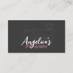 Tarjeta De Visita Fotografía   Dibujo de línea de cámara en mano