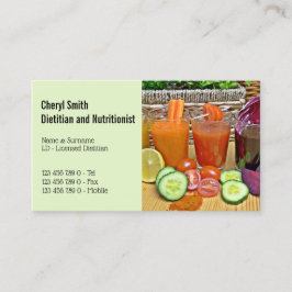 Tarjeta De Visita Fotografía dietista Vegetable Smoothie