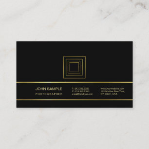 Tarjeta De Visita Fotografía elegante estilo oro