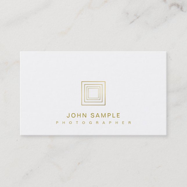 Tarjeta De Visita Fotografía elegante estilo oro (Anverso)