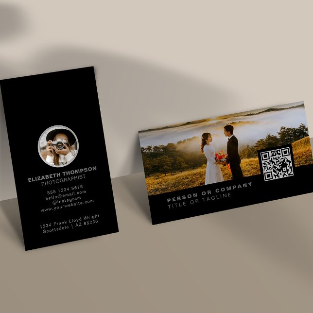 Tarjeta De Visita Fotografía Elegante Fotógrafo Código QR (Subido por el creador)