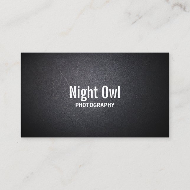 Tarjeta De Visita Fotografía Elegante Fotógrafo de Textura Oscura (Anverso)