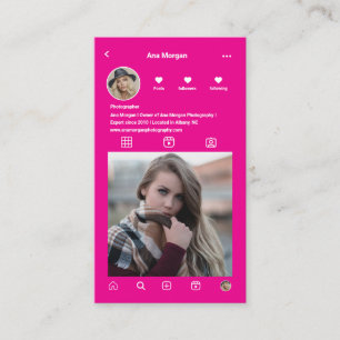 Tarjeta De Visita Fotografía elegante Instagram Código Qr Código ros