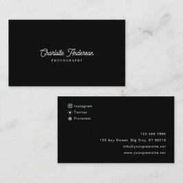 Tarjeta De Visita Fotografía en blanco y negro con marca personaliza