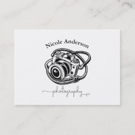 Tarjeta De Visita Fotografía en blanco y negro logotipo de cámara gr