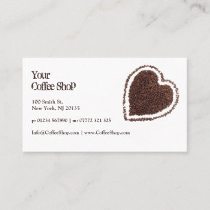 Tarjeta De Visita Fotografía en forma de café en forma de corazón, t