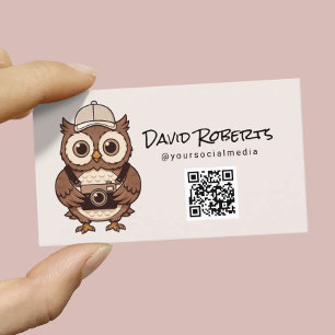 Tarjeta De Visita Fotografía en redes sociales de búho lindo fotógra