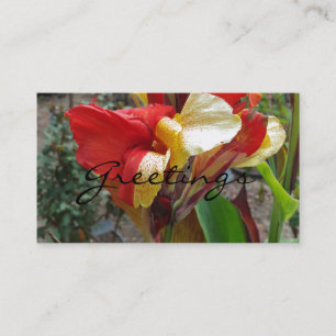 Tarjeta De Visita Fotografía floral de flor roja natural