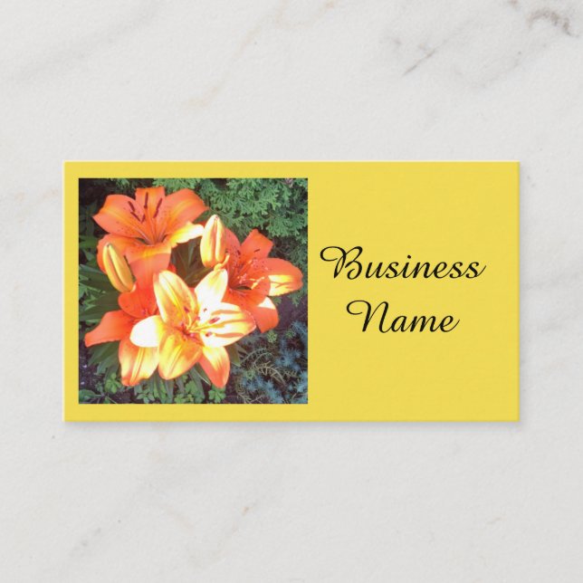 Tarjeta De Visita Fotografía floral naranja (Anverso)