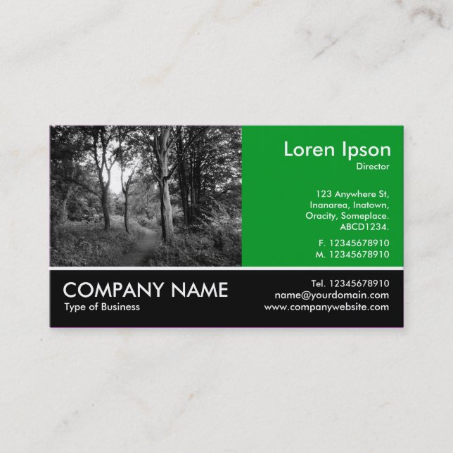 Tarjeta De Visita Fotografía Fotograda - Grass Green - In the Woods (Anverso)