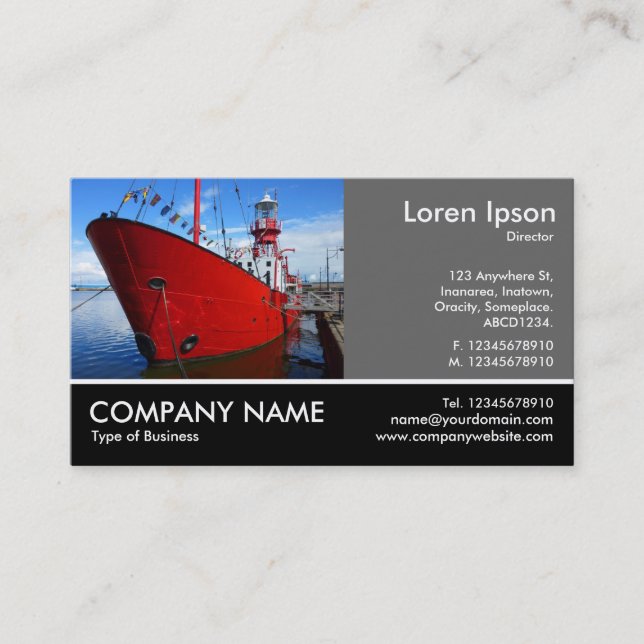 Tarjeta De Visita Fotografía Fotográfica - Gris 60pc - Barco ligero (Anverso)
